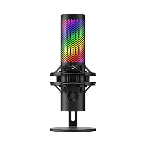 HyperX QuadCast 2 S โ USB Microphone, with RGB Lighting, Streaming and Podcasting, with On-Board Controls, LED Lighting