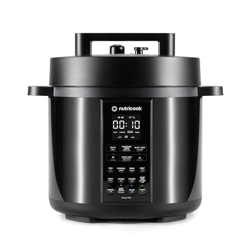Nutricook Smart Pot 2 Rice Cooker, Steamer, Sauté Pot, Yogurt Maker & More,9 In 1 Electric Pressure Cooker, Slow Cooker,6 Liters, 12 Smart Programs