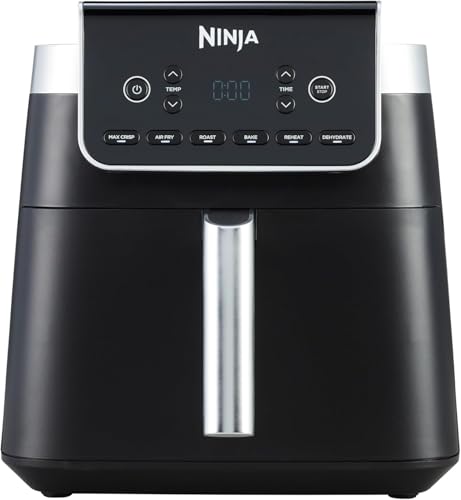 Ninja Air Fryer MAX PRO, 6.2L, Large Square Single Drawer, Roast, Bake, Air Fry, Family Size, Digital, Non-Stick, Dishwasher Safe Basket & Crisper Plate, Black, AF180ME, 2 Years Warranty